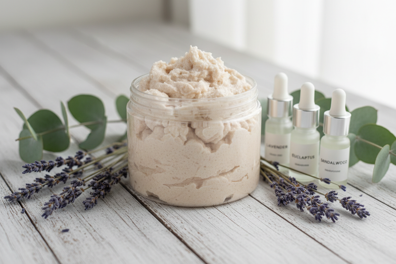 aromatherapy whipped sugar body scrub soap