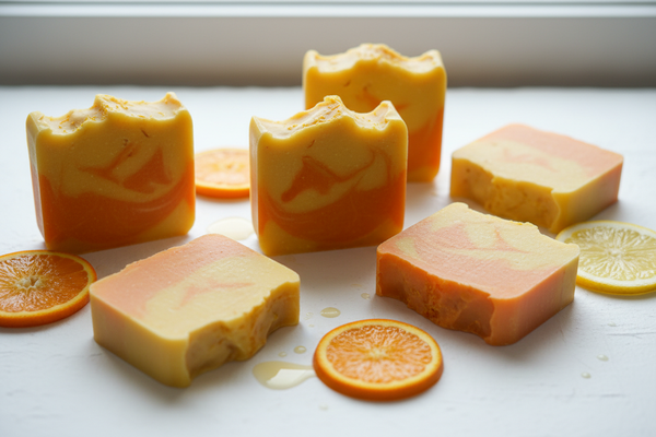 orange and lemon handmade soap
